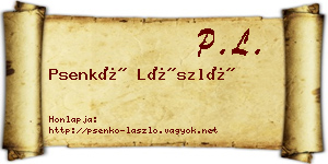 Psenkó László névjegykártya